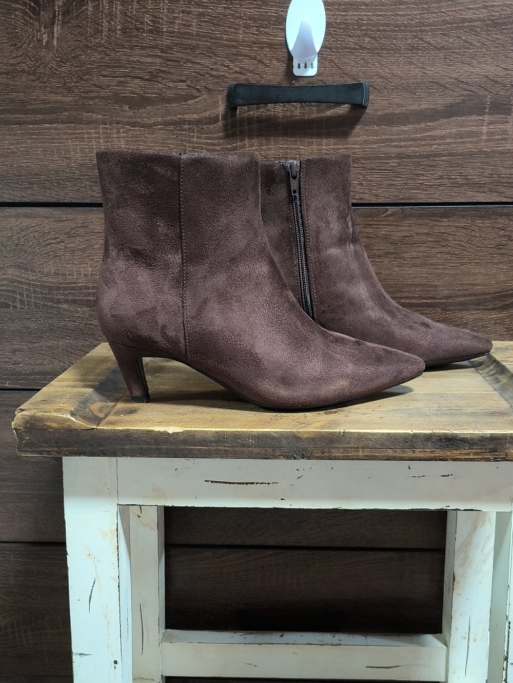 Universal Thread Dark Brown Suede Pointed Toe Ankle Booties